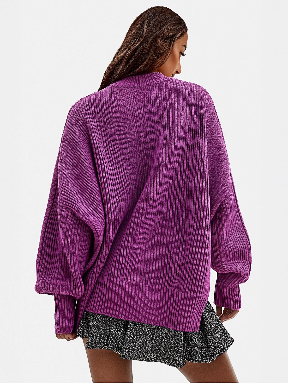 Pleated Oversized Knit Sweater-zoom-3