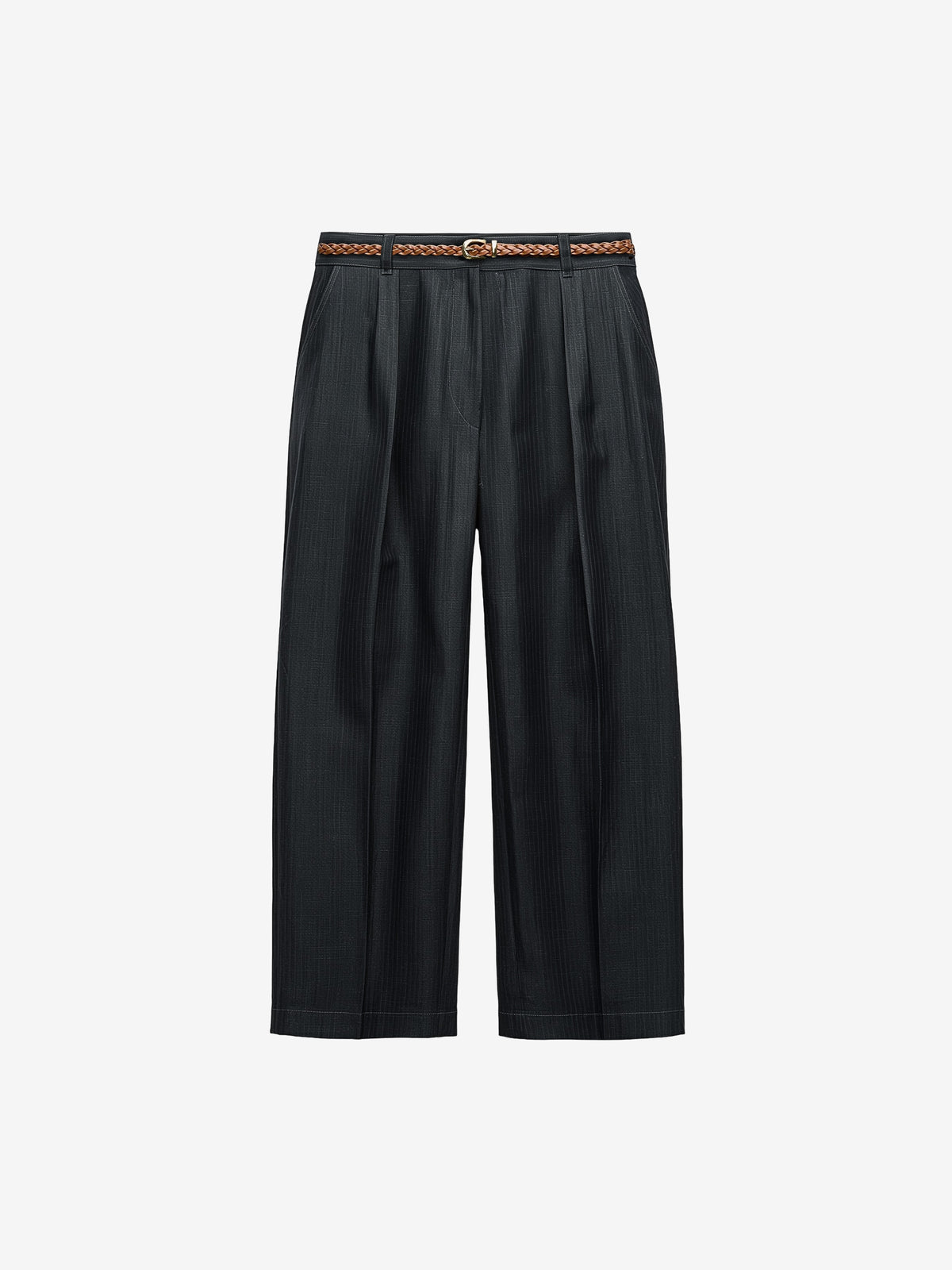 Pleated Wide-Leg Trousers-2