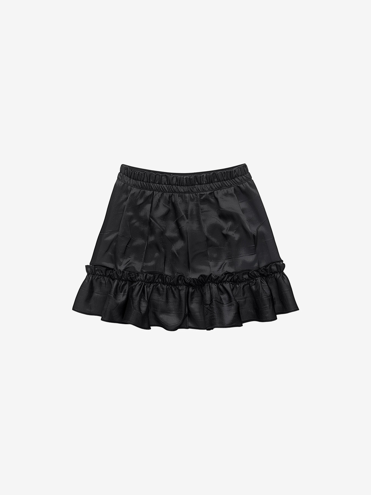Ruffled Satin Mini Skirt