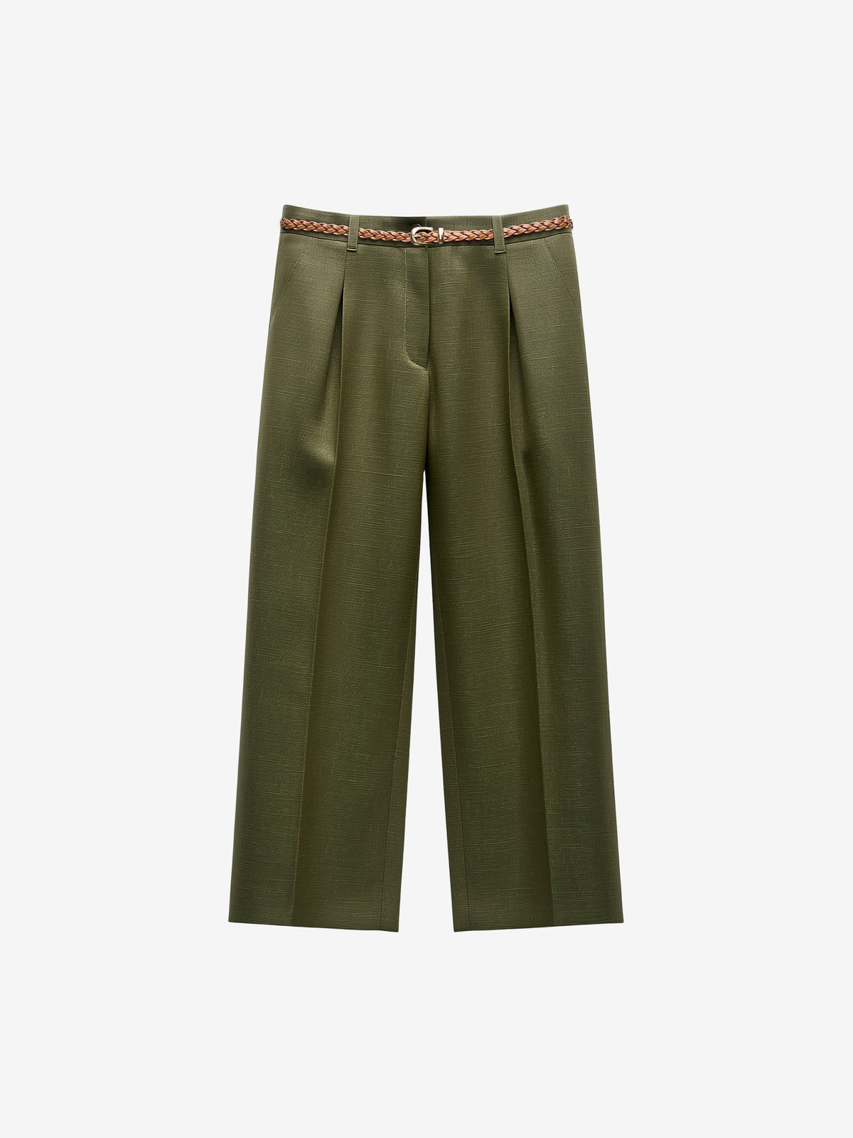 Pleated Wide-Leg Trousers-zoom-3