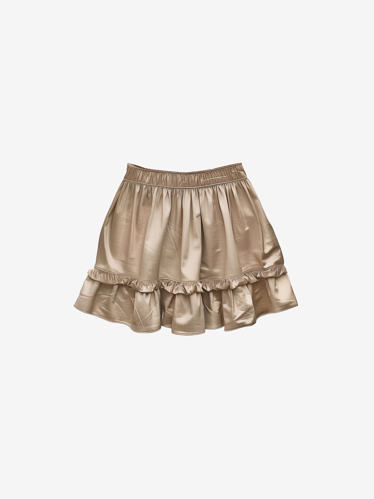 Ruffled Satin Mini Skirt-3