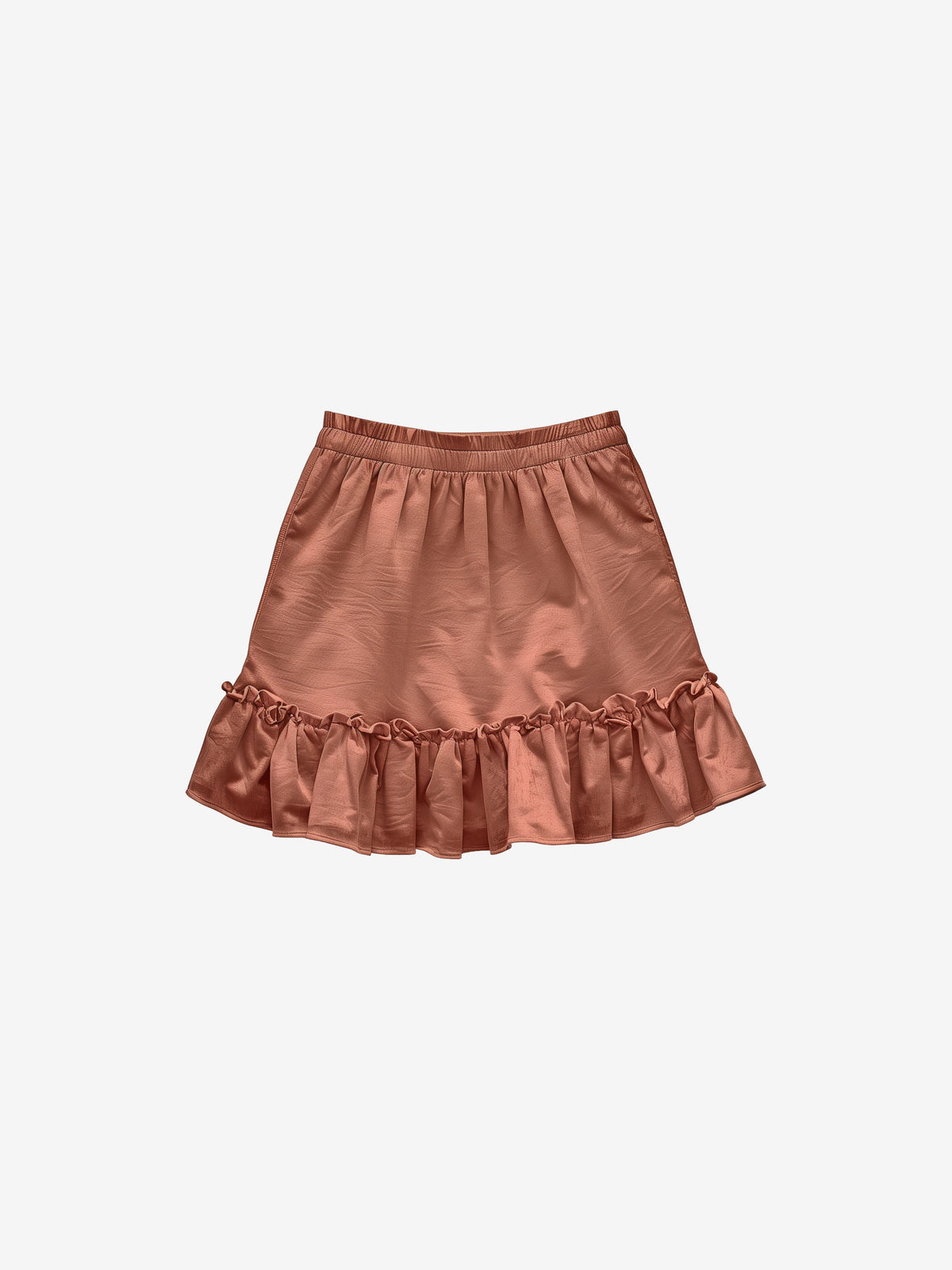 Ruffled Satin Mini Skirt-zoom-4