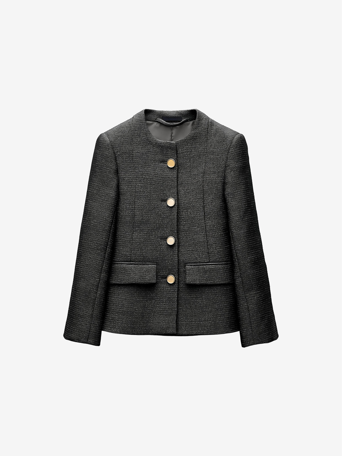 Textured Button-Up Blazer-zoom-5