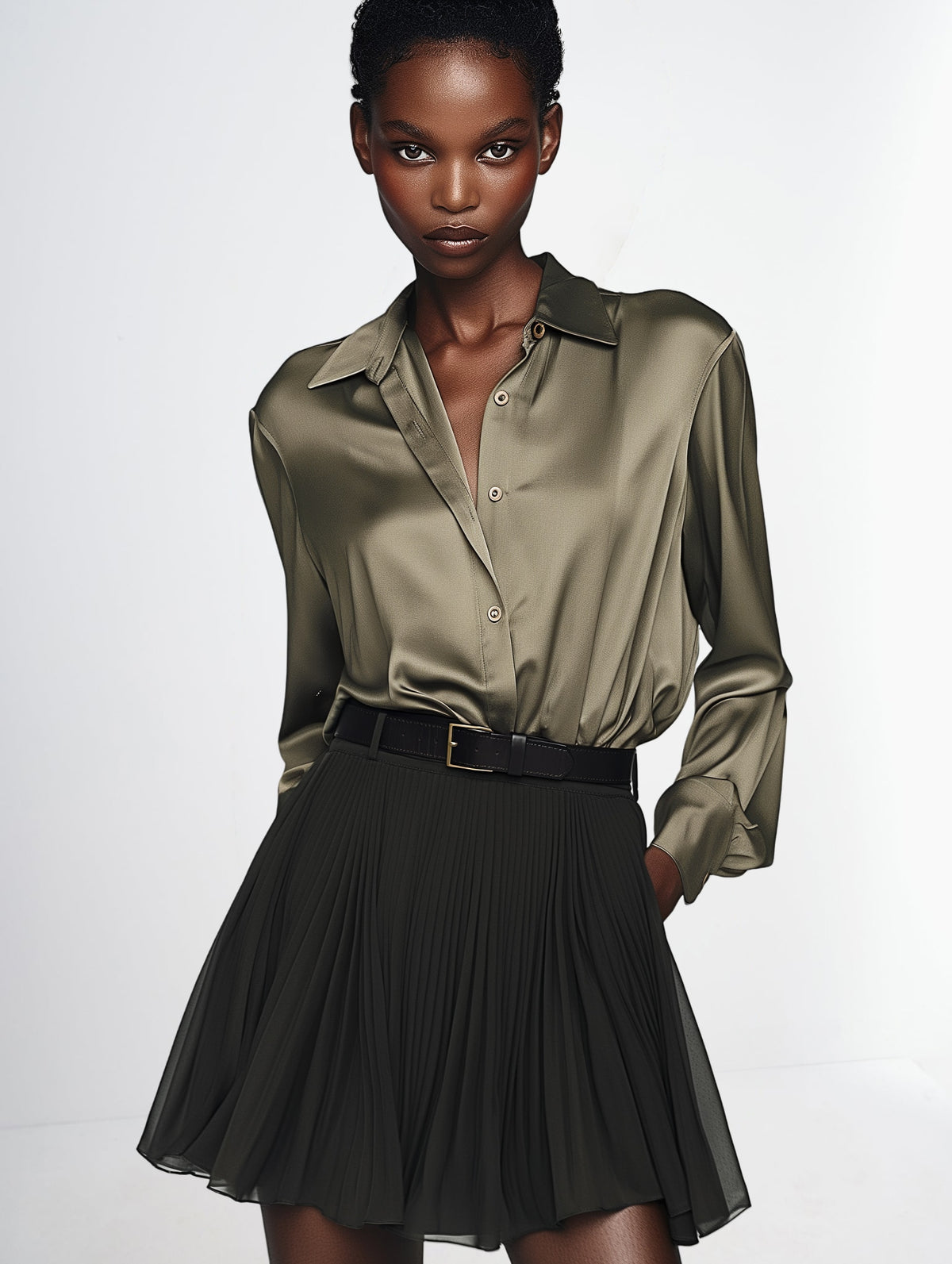 Silk Button-Up Blouse