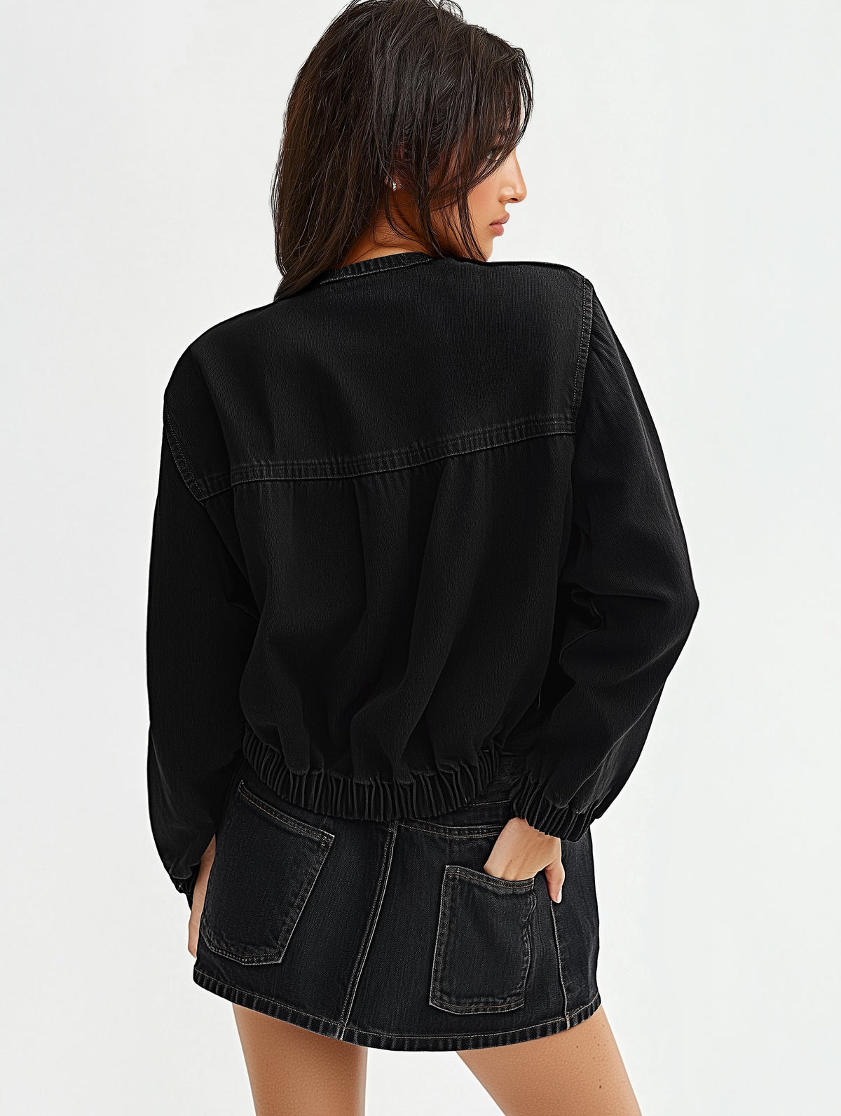 Oversized Denim Shirt Jacket-3