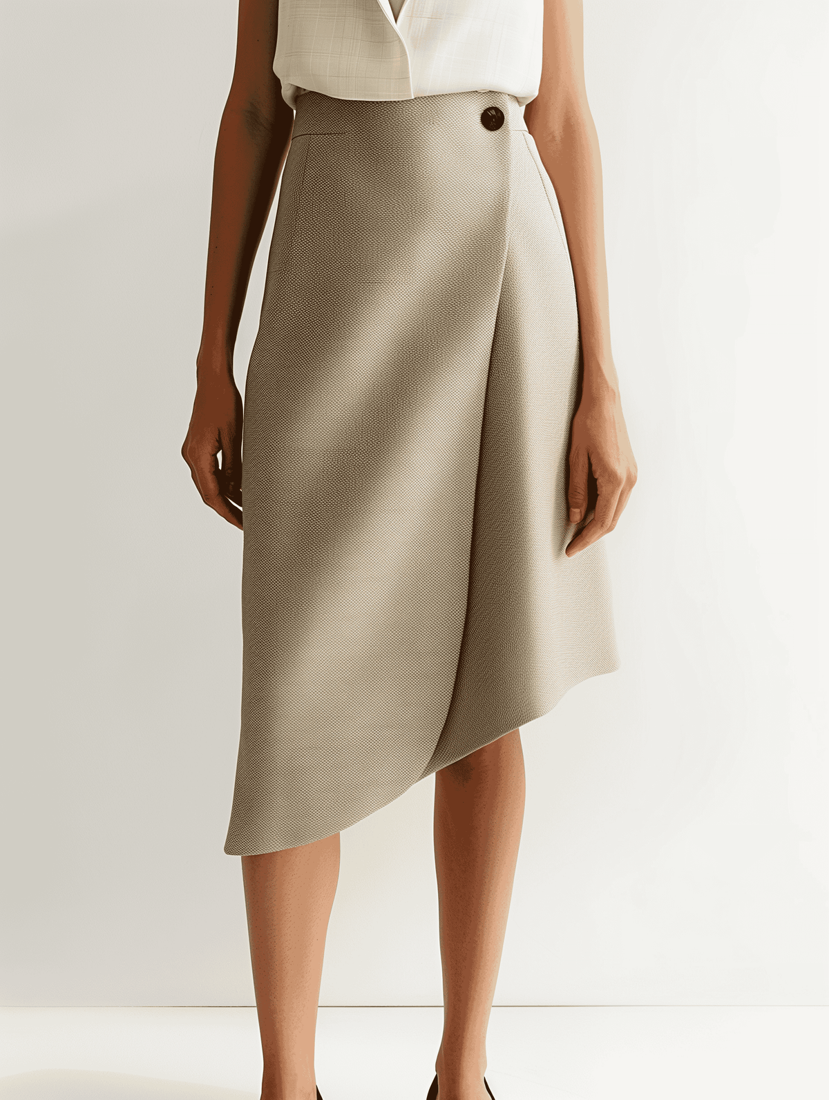 Asymmetrical Wrap Midi Skirt-zoom-1