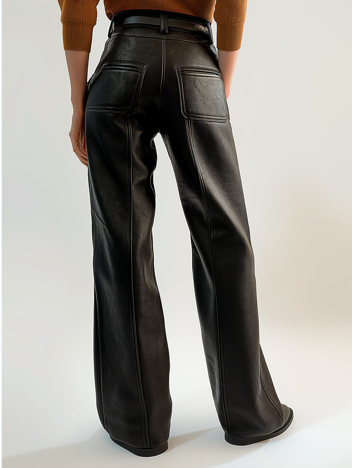 Faux Leather Wide-Leg Pants-zoom-4