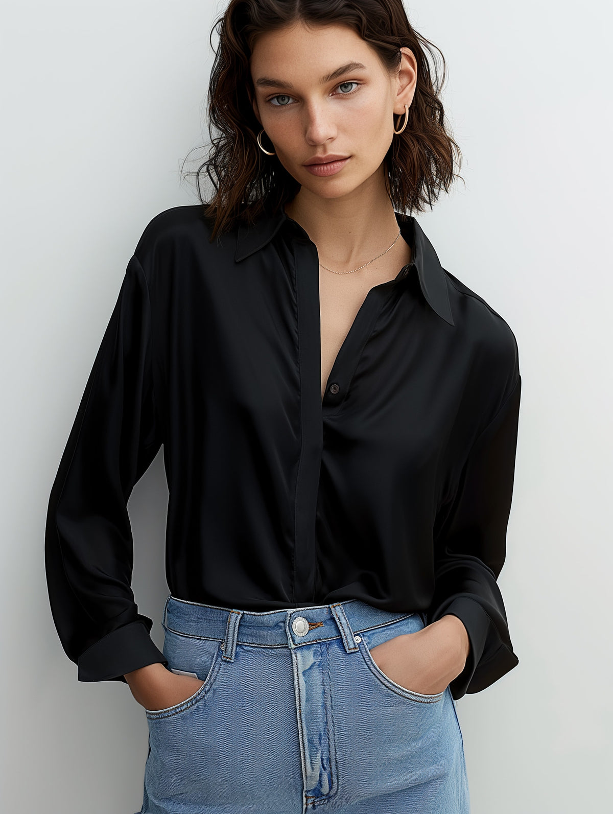 Relaxed Satin Shirt