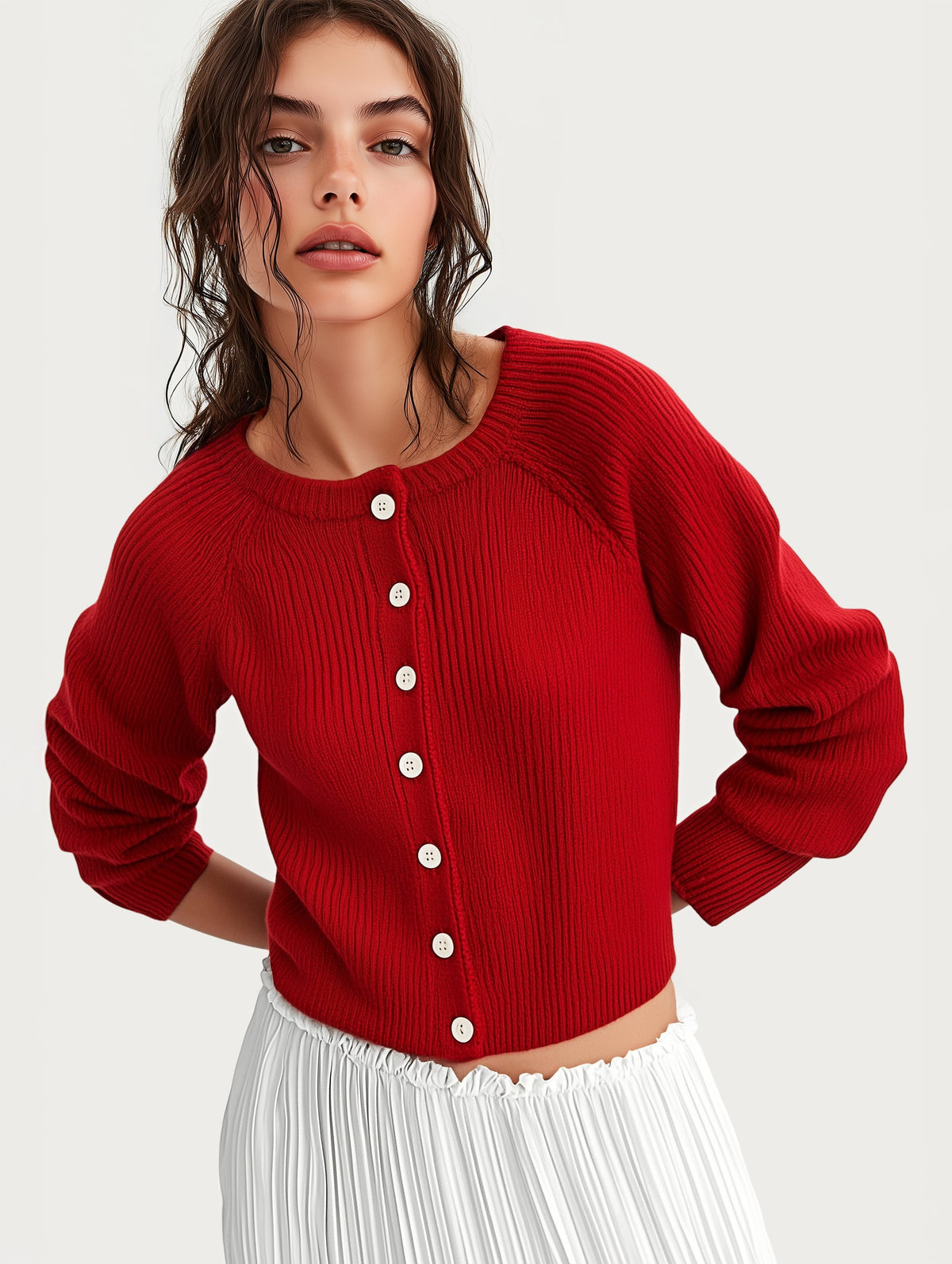 Button-Up Knit Cardigan