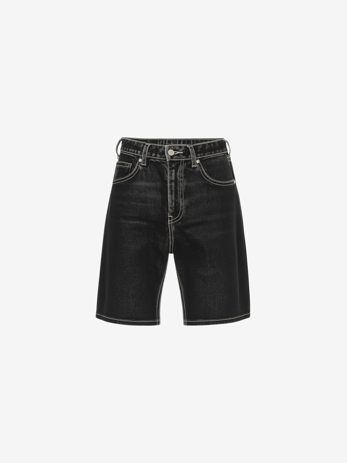 Denim High-Waist Shorts-zoom-2