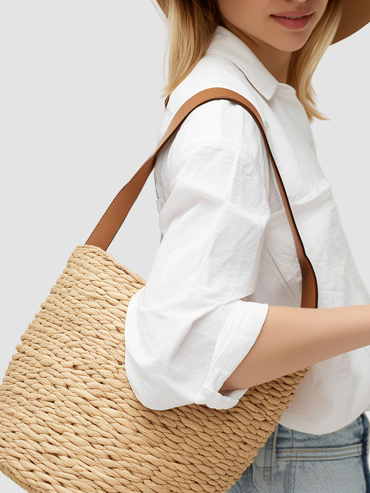 Woven Shoulder Tote