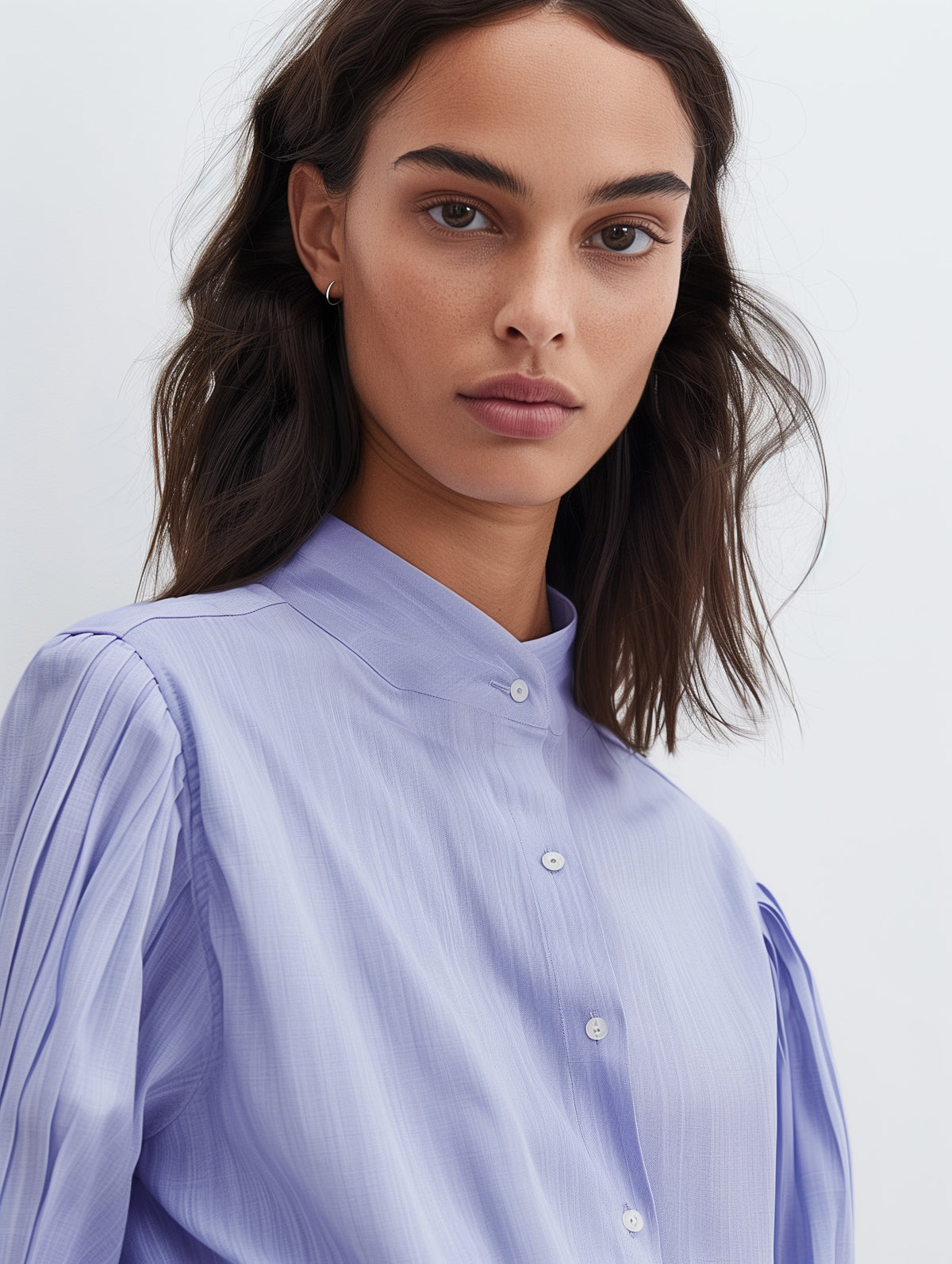 Pleated Collar Blouse-1