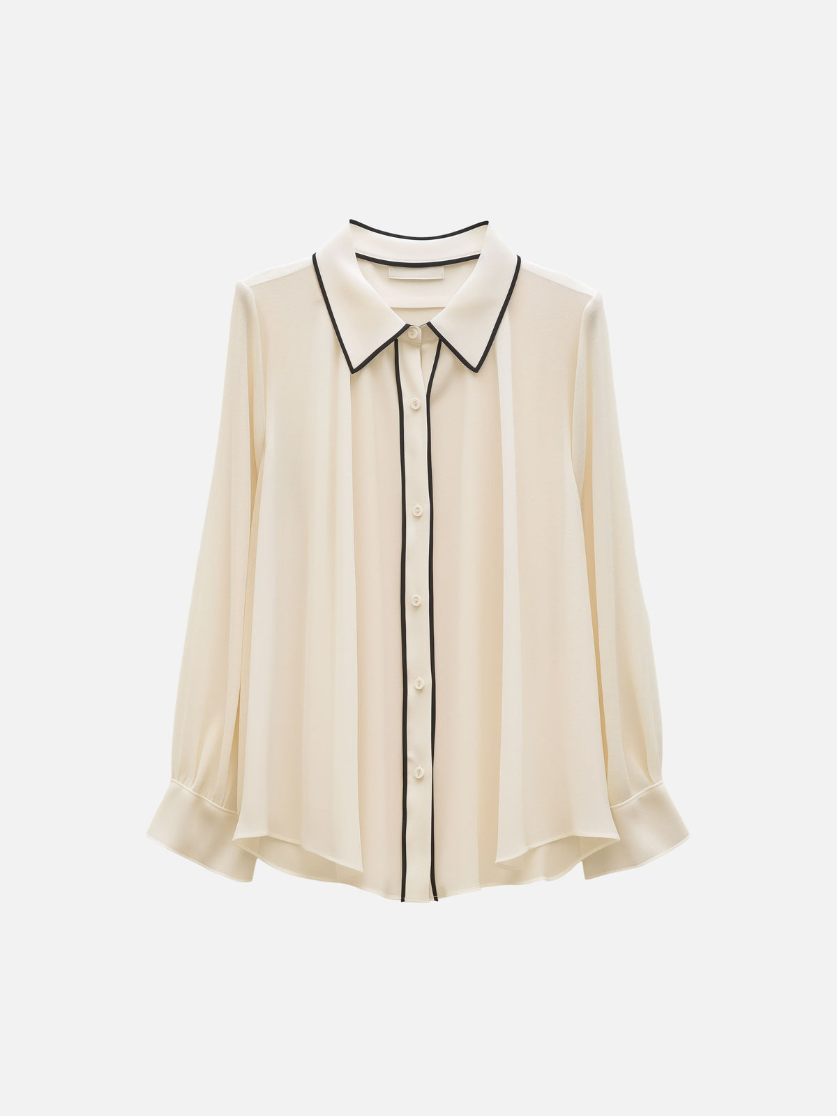 Contrast Piped Blouse-zoom-1