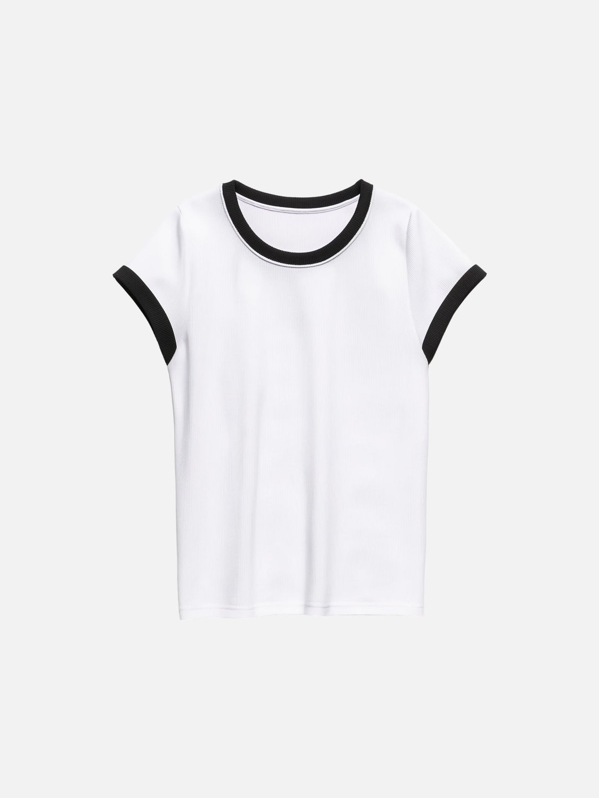Contrast Trim Fitted Crop Tee
