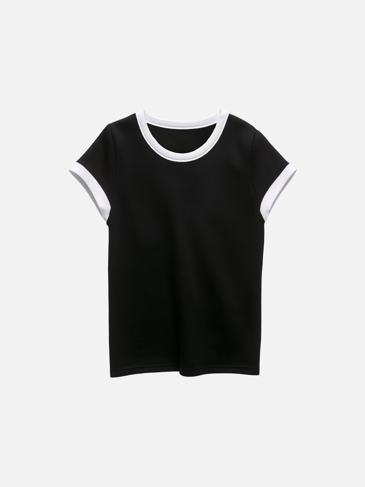 Contrast Trim Fitted Crop Tee-3
