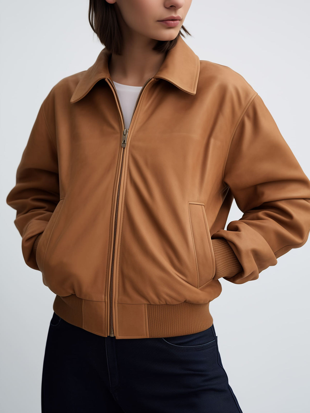 Structured Zip-Up Bomber