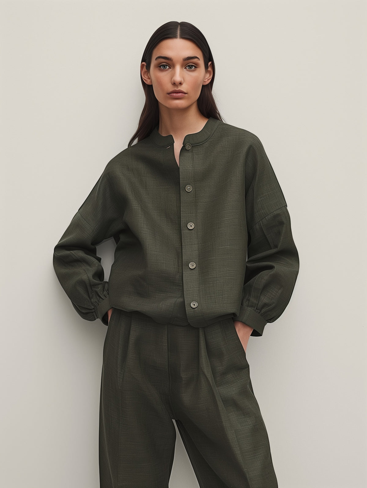 Minimalist Collarless Shirt-1