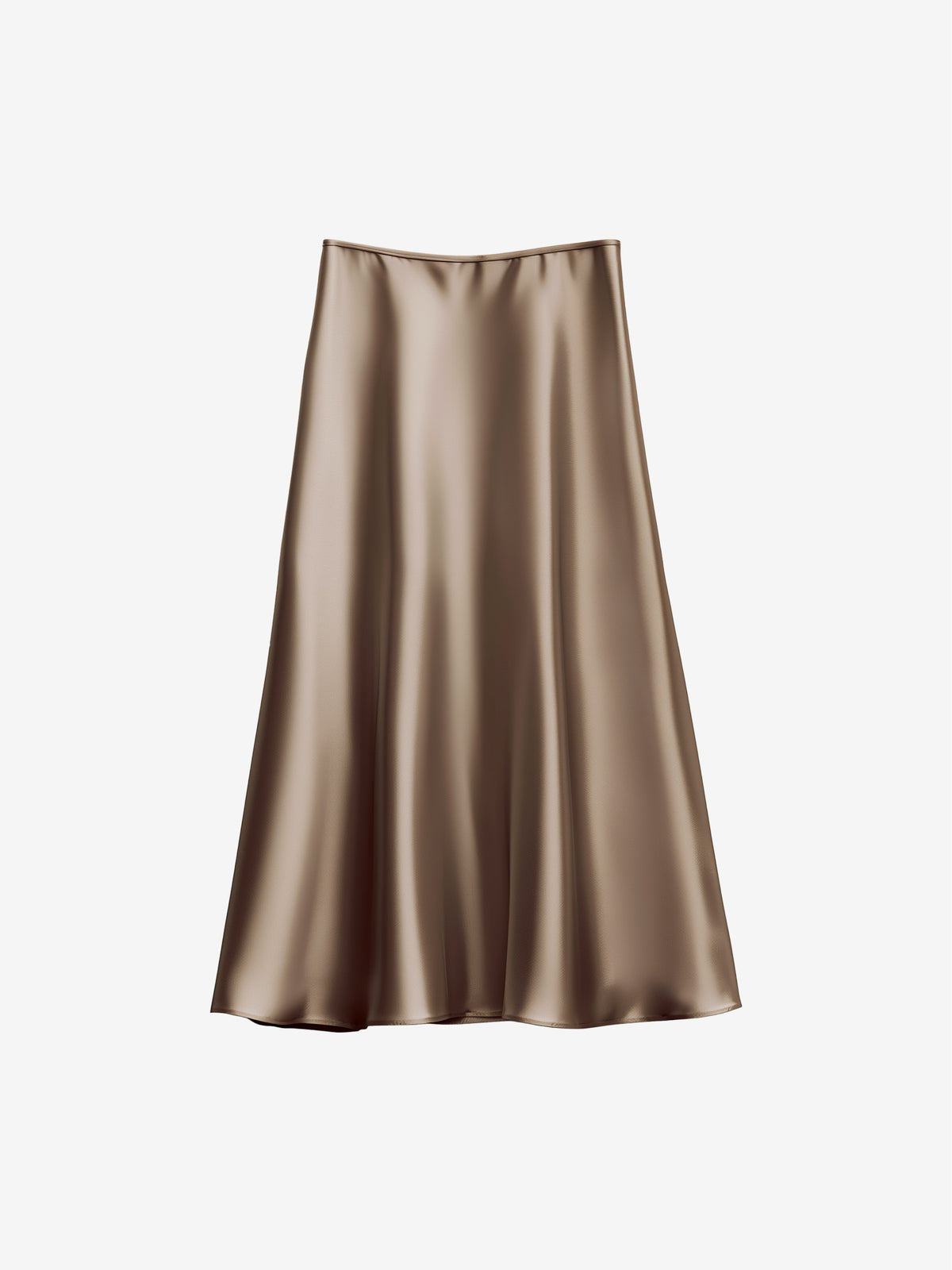 High-Shine Satin Midi Skirt-1