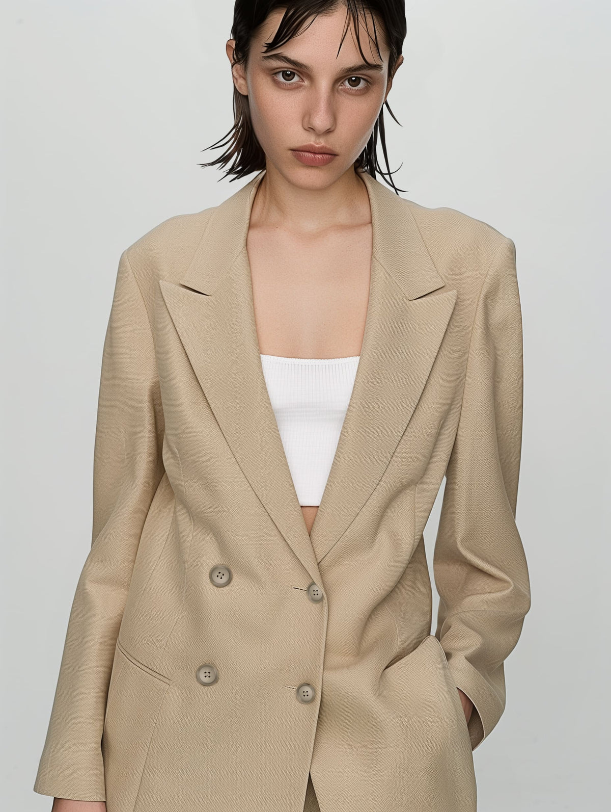 Double-Breasted Fitted Blazer-1