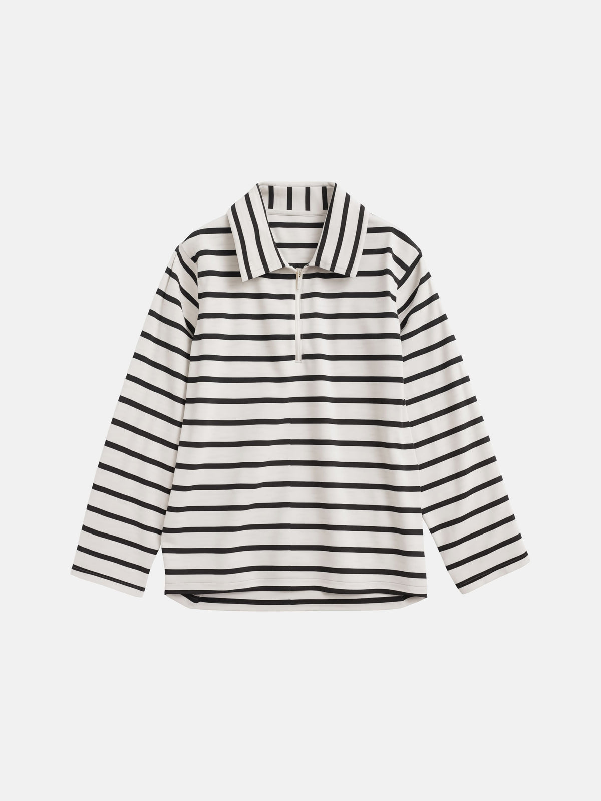 Striped Half-Zip Polo