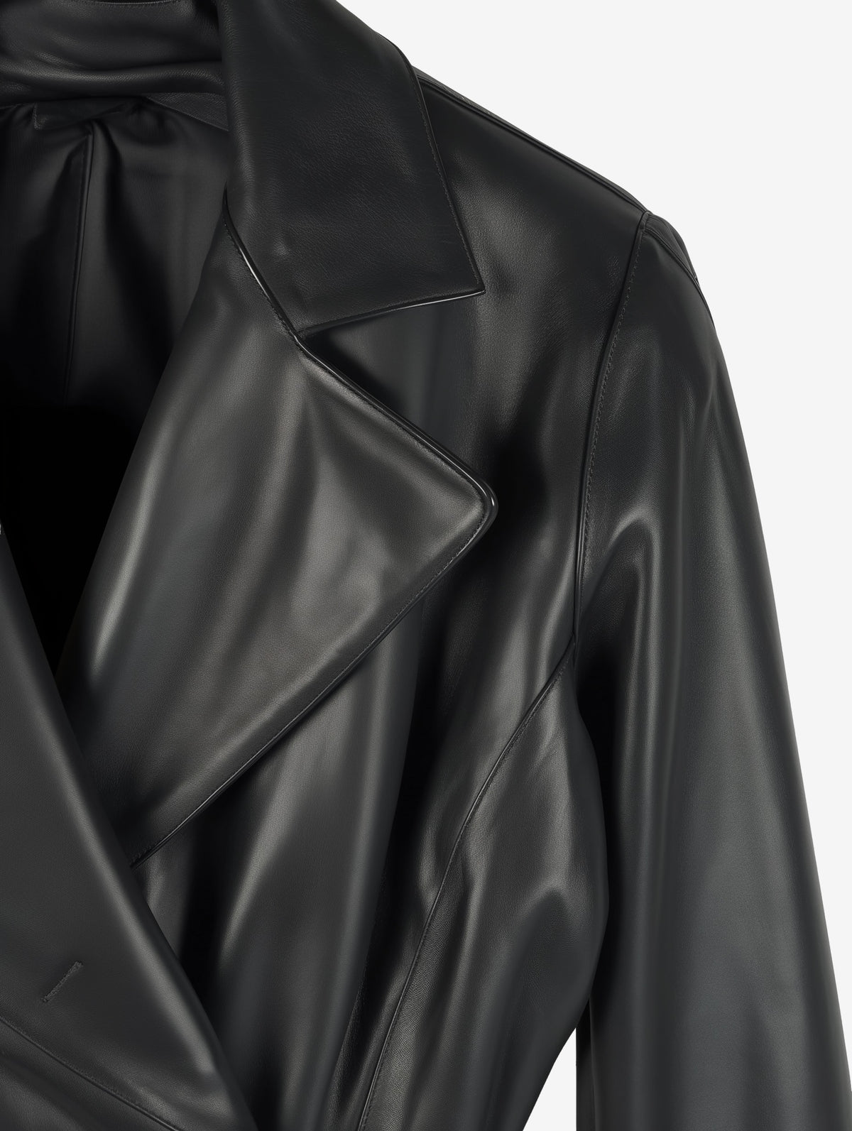 Faux Leather Fitted Blazer