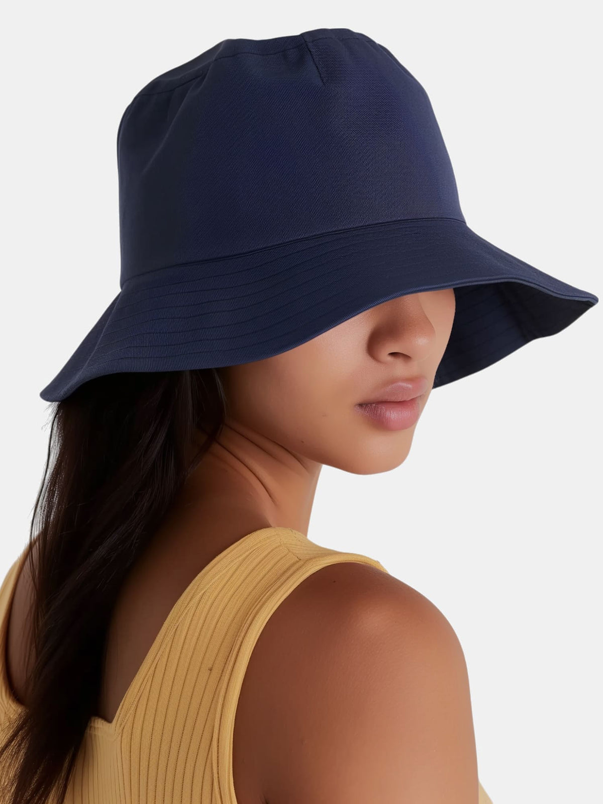 Wide Brim Cotton Bucket Hat-1
