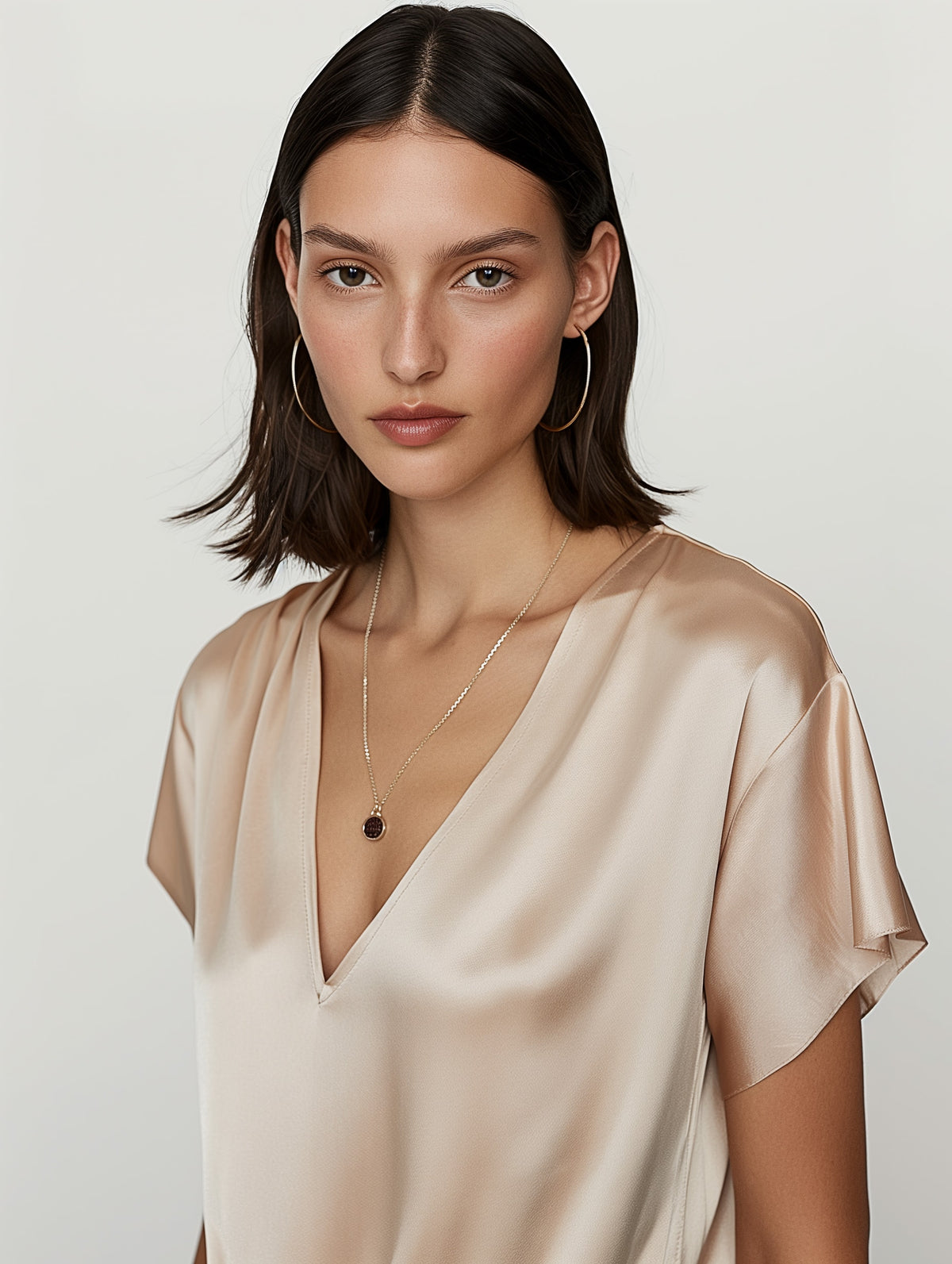V-Neck Satin Top
