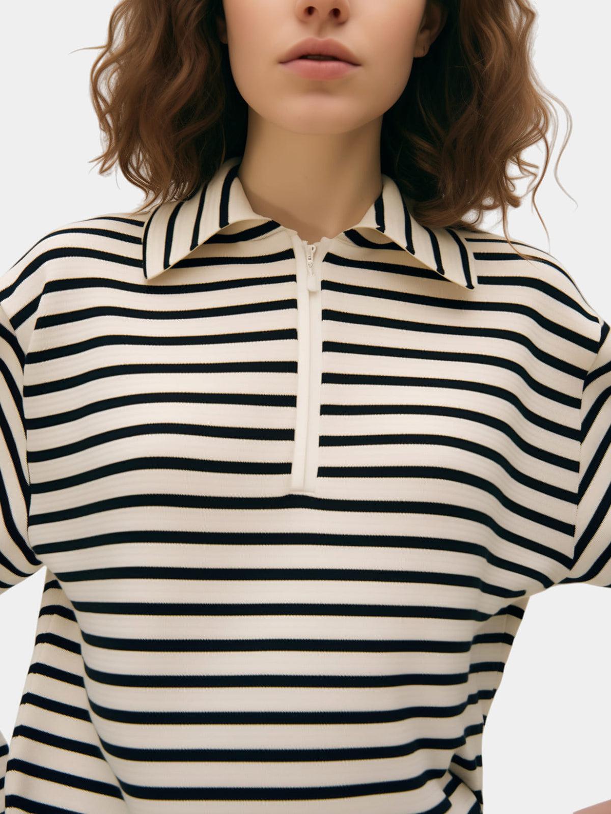 Striped Half-Zip Polo-1