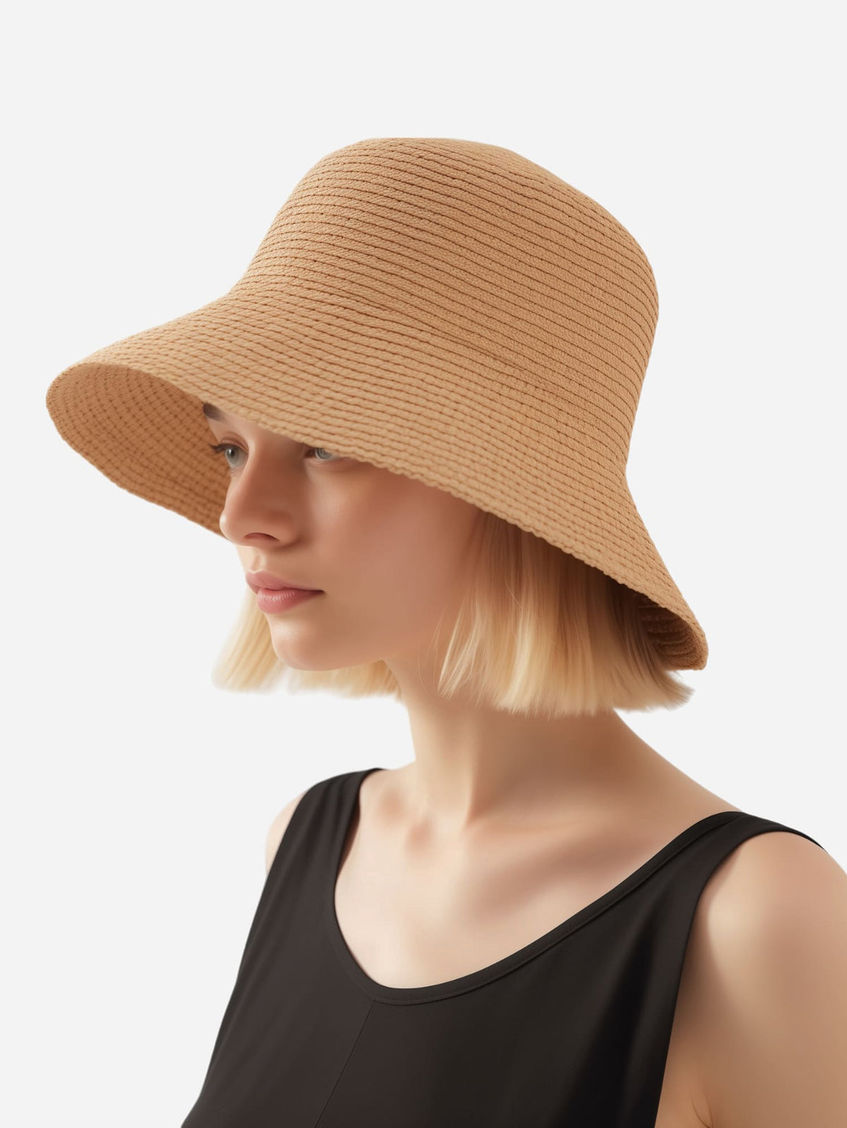 Textured Straw Sun Hat-zoom-1
